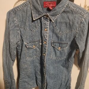 Limited Jeans Women's Classic Blue Button-Down Shirt